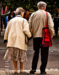 Old Couple Hand in Hand