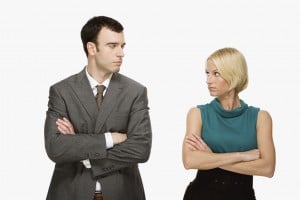 Couple staring at each other